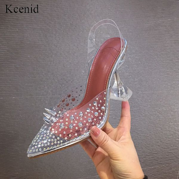 kcenid transparent crystal wedding party shoes rivets pointed toe high heels sandals women slip on clear strap pumps women shoes, Black
kcenid transparent crystal wedding party shoes rivets pointed toe high heels sandals women slip on clear strap pumps women shoes, Black