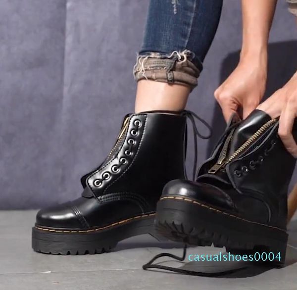 with box size 35 to 41 high platform lace up durable genuine leather martin boots luxury designer ankle booties grade tradingbear az24, Black
with box size 35 to 41 high platform lace up durable genuine leather martin boots luxury designer ankle booties grade tradingbear az24, Black