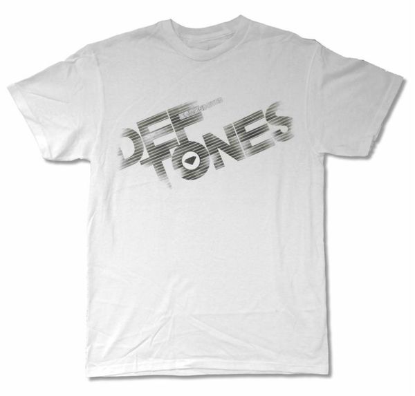 the deftones striped logo white band music t-shirt new fashion classic tee shirt, White;black
the deftones striped logo white band music t-shirt new fashion classic tee shirt, White;black