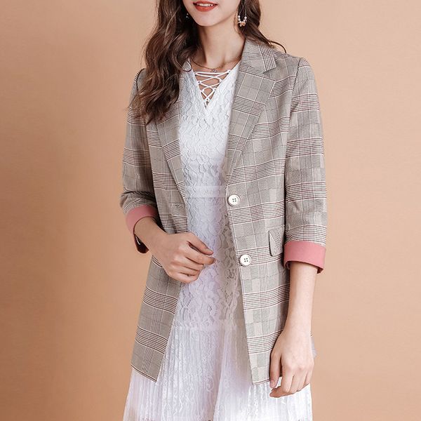 autumn korean vintage plaid blazers women fashion art style loose notched single buttons blazer female all match casual clothing, White;black
autumn korean vintage plaid blazers women fashion art style loose notched single buttons blazer female all match casual clothing, White;black