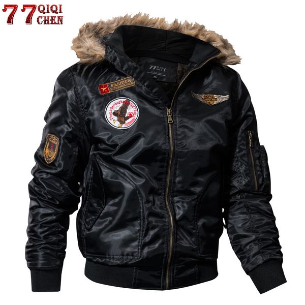2019 thicken men winter coat bomber jacket thermal down cotton parkas men casual faux fur collar parkas hombre invierno, Black
2019 thicken men winter coat bomber jacket thermal down cotton parkas men casual faux fur collar parkas hombre invierno, Black