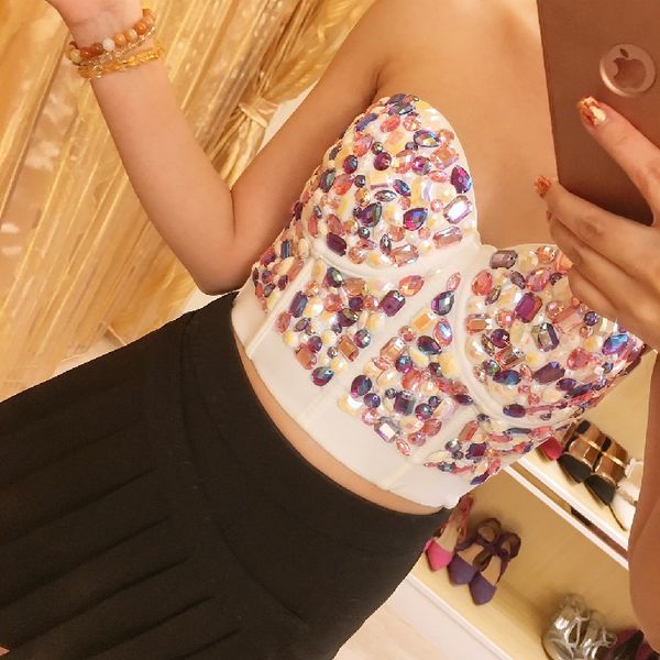crop top 2019 новый сплошной цвет мода diamonded tube top camisole наружная носить женский, White
crop top 2019 новый сплошной цвет мода diamonded tube top camisole наружная носить женский, White