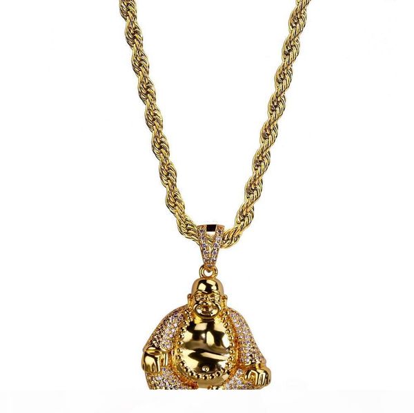 maitreya buddha ornaments gold-plated zircon hip-hop fashion necklace hip-hop pop men's pendant, Silver
maitreya buddha ornaments gold-plated zircon hip-hop fashion necklace hip-hop pop men's pendant, Silver