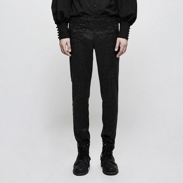 punk rave men's gothic jacquard high-waisted pants k-302, Black 
punk rave men's gothic jacquard high-waisted pants k-302, Black