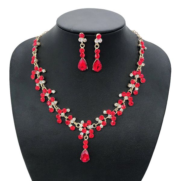 red crystal earrings & necklace bridal jewelry sets for women elegant wedding jewelry set aniversary formal events jewelry, Silver
red crystal earrings & necklace bridal jewelry sets for women elegant wedding jewelry set aniversary formal events jewelry, Silver
