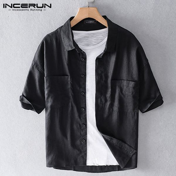 incerun summer men short sleeve shirt 2020 solid color cotton lapel harajuku camisa chic streetwear casual shirts hombre s-5xl, White;black
incerun summer men short sleeve shirt 2020 solid color cotton lapel harajuku camisa chic streetwear casual shirts hombre s-5xl, White;black