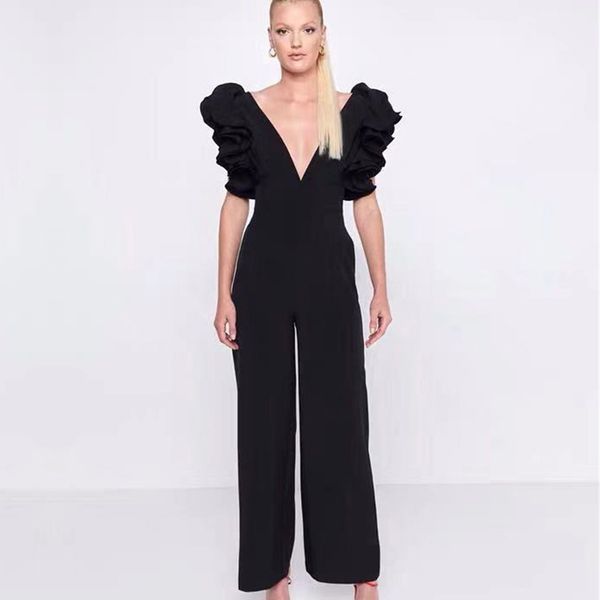 2020 spring new fashion solid black jumpsuits for woman deep v-neck ruffles high waist backless rompers, Black;white
2020 spring new fashion solid black jumpsuits for woman deep v-neck ruffles high waist backless rompers, Black;white