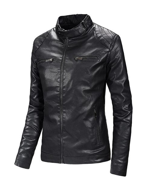2019 autumn & winter new style leather coat men's outerwear korean-style slim fit men's thin leather jacket-style motorcycle, Black
2019 autumn & winter new style leather coat men's outerwear korean-style slim fit men's thin leather jacket-style motorcycle, Black