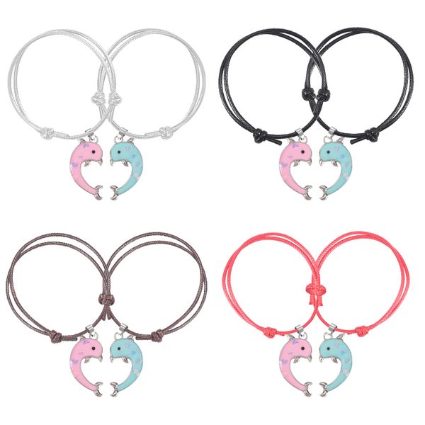 2 pieces / set of good friends series fashion ladies bracelet blue pink animal dolphin alloy pendant couple jewelry simple gift, Golden;silver
2 pieces / set of good friends series fashion ladies bracelet blue pink animal dolphin alloy pendant couple jewelry simple gift, Golden;silver