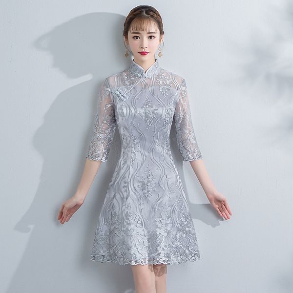 summer new slim women flower dress chinese style lace cheongsam bridesmaid wedding dresses elegant evening gowns, Red
summer new slim women flower dress chinese style lace cheongsam bridesmaid wedding dresses elegant evening gowns, Red