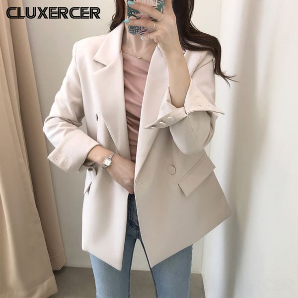 fashion korean style suit jacket women 2020 spring autumn new loose female blazer coat casual double breasted ladies casaco, White;black
fashion korean style suit jacket women 2020 spring autumn new loose female blazer coat casual double breasted ladies casaco, White;black