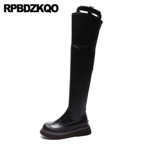 brand women winter boots genuine leather black flatform thigh high platform wedge slip on fur over the knee muffin shoes stretch
brand women winter boots genuine leather black flatform thigh high platform wedge slip on fur over the knee muffin shoes stretch