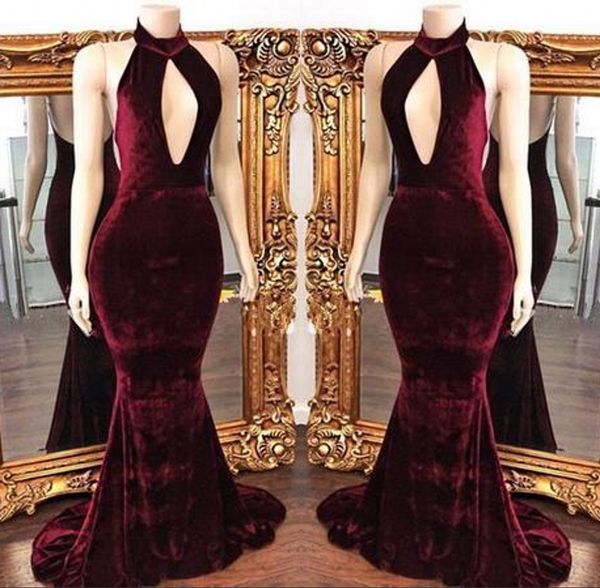 Hot Sale Burgundy Velvet Prom Dresses Sexy Mermaid Backless Sleeveless Sweep Train Long Party Dresses Evening Gowns
Hot Sale Burgundy Velvet Prom Dresses Sexy Mermaid Backless Sleeveless Sweep Train Long Party Dresses Evening Gowns