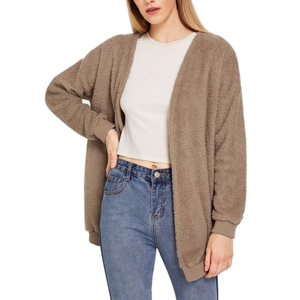women's wool & blends 2021 autumn winter coat for women soild color comfortable open stitch warm plush cardigan, Black
women's wool & blends 2021 autumn winter coat for women soild color comfortable open stitch warm plush cardigan, Black
