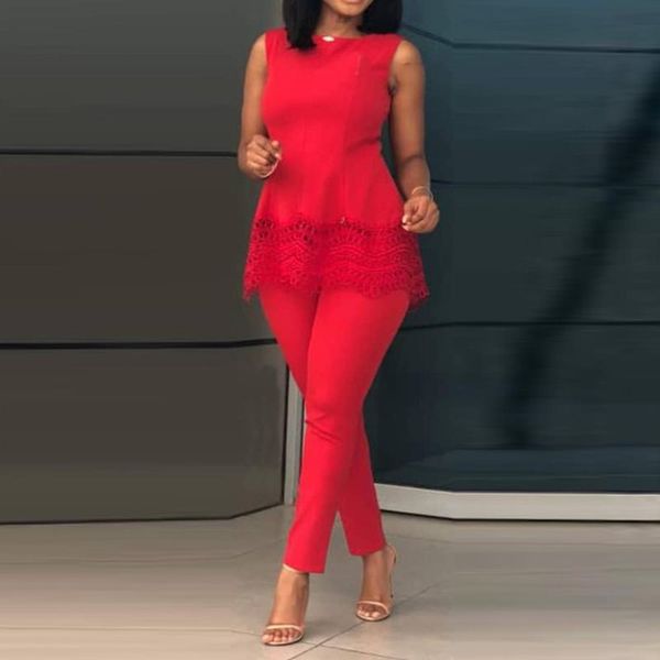 women sets office two piece set hollow out tank sleeveless blue elegant red slim pencil pants summer ladies outfits, White
women sets office two piece set hollow out tank sleeveless blue elegant red slim pencil pants summer ladies outfits, White