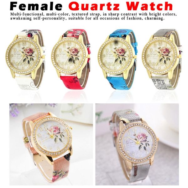 ladies bracelet watch new clock rose pattern pu leather band analog fashion wrist watches elegant 2019, Slivery;brown
ladies bracelet watch new clock rose pattern pu leather band analog fashion wrist watches elegant 2019, Slivery;brown
