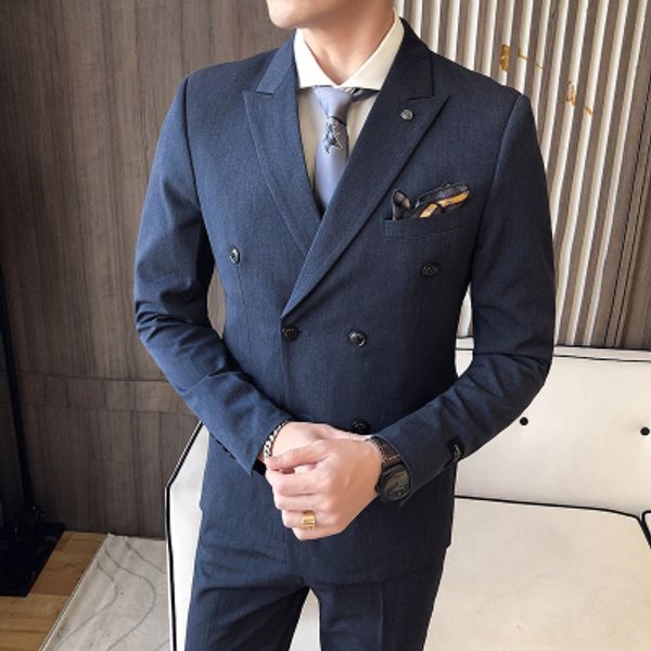2020 spring business casual double-breasted groom dress suit vest pants three-piece men's slim ball suit gentleman men's, White;black
2020 spring business casual double-breasted groom dress suit vest pants three-piece men's slim ball suit gentleman men's, White;black