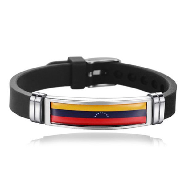 new venezuela flag bangles sporty style stainless steel silicone venezuela country flag bracelets jewellery, Black
new venezuela flag bangles sporty style stainless steel silicone venezuela country flag bracelets jewellery, Black