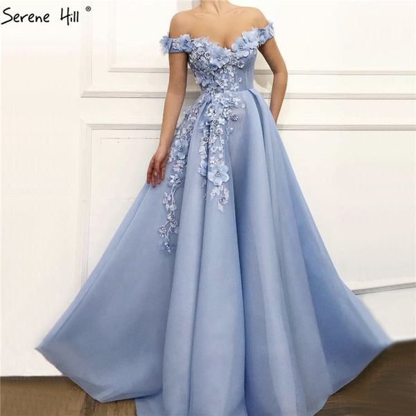 blue off shoulder beach evening dresses handmade flowers pearls sleeveless evening gowns 2019 serene hill la60868, White;black
blue off shoulder beach evening dresses handmade flowers pearls sleeveless evening gowns 2019 serene hill la60868, White;black