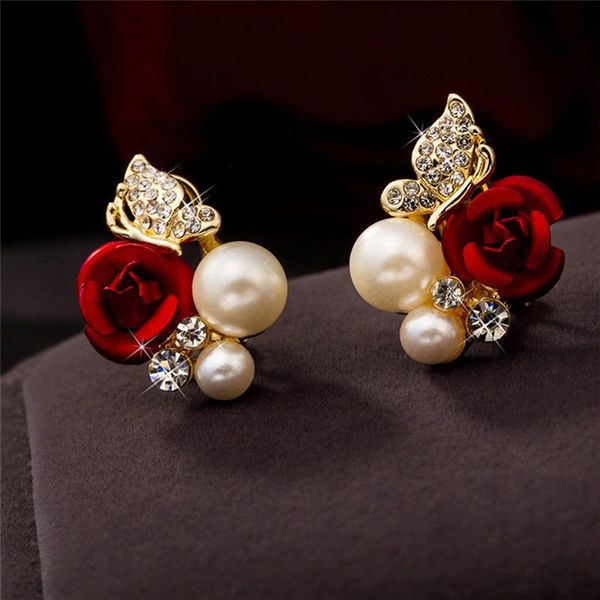 2020 trendy rose flower earrings exquisite design red rose stud gorgeous crystal rhinestone pearl gold stud earring for women 11, Golden;silver
2020 trendy rose flower earrings exquisite design red rose stud gorgeous crystal rhinestone pearl gold stud earring for women 11, Golden;silver