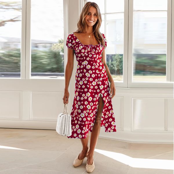 america and europe pop casual lower-cut fashion designer design bohemian dress split mid-calf puff sleeve, Black;gray
america and europe pop casual lower-cut fashion designer design bohemian dress split mid-calf puff sleeve, Black;gray