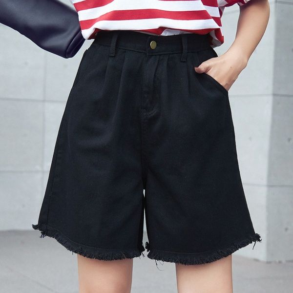 plus size female high waist denim shorts women half long summer ladies shorts solid tassel jeans, White;black
plus size female high waist denim shorts women half long summer ladies shorts solid tassel jeans, White;black