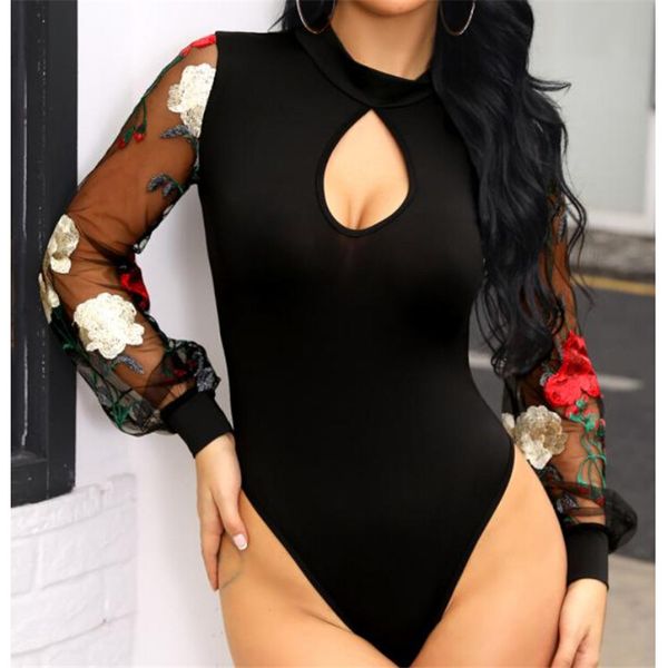 women see through sheer slim bodysuit leotard long sleeve playsuit vintage triangle jumpsuit embroidery flower jumpsuit, Black;white
women see through sheer slim bodysuit leotard long sleeve playsuit vintage triangle jumpsuit embroidery flower jumpsuit, Black;white