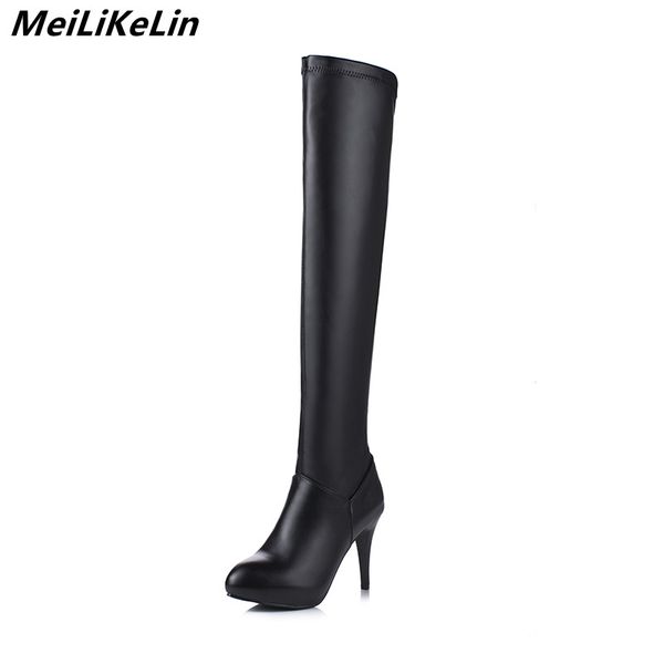 spike heel slender slim over the knee boots women elasticity pu leather thigh high boots femlae steel pole dance fall, Black
spike heel slender slim over the knee boots women elasticity pu leather thigh high boots femlae steel pole dance fall, Black