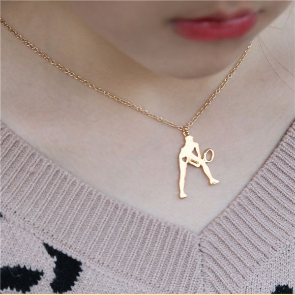 european and american sports necklace tennis player simple pendant for mom girlfriend gift, Silver
european and american sports necklace tennis player simple pendant for mom girlfriend gift, Silver