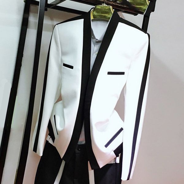 veste homme costume hairstyle division loose coat blazer masculino trend thin section self-cultivation groom wedding man's suit, White;black
veste homme costume hairstyle division loose coat blazer masculino trend thin section self-cultivation groom wedding man's suit, White;black