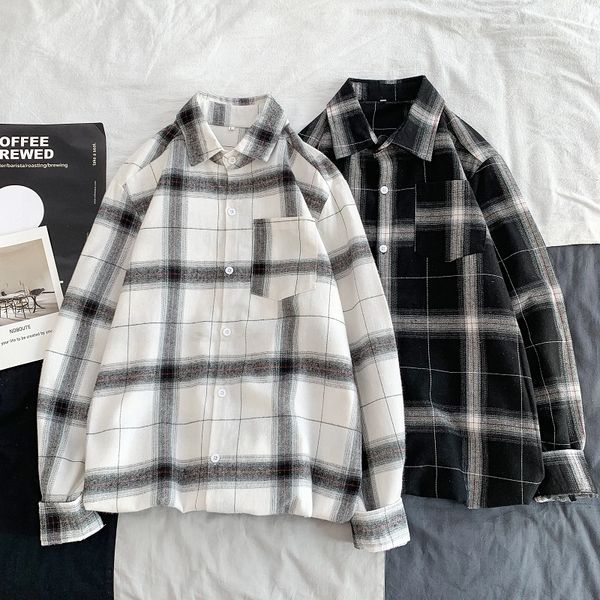 autumn new plaid shirt men fashion retro casual shirts man streetwear wild loose long-sleeved shirt men dress s-3xl, White;black
autumn new plaid shirt men fashion retro casual shirts man streetwear wild loose long-sleeved shirt men dress s-3xl, White;black