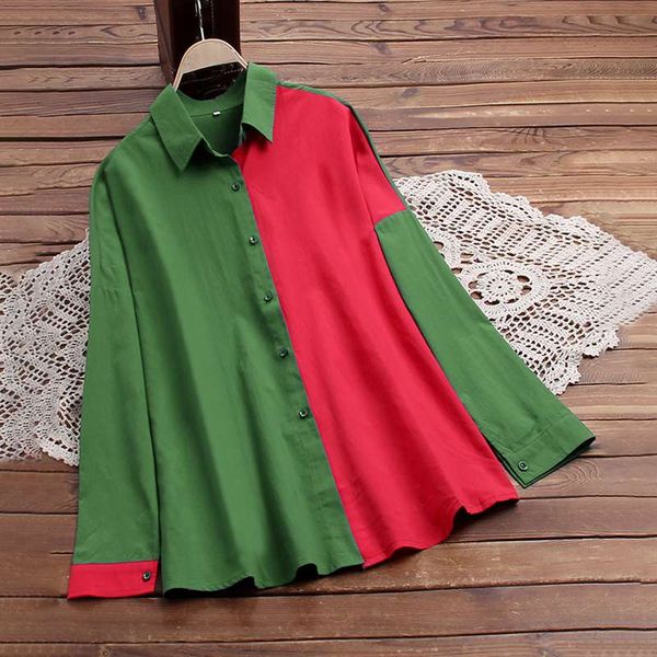 women's spring blouse 2020 zanzea kaftan patchwork shirts casual long sleeve tunic female button blusas oversized 5xl, White
women's spring blouse 2020 zanzea kaftan patchwork shirts casual long sleeve tunic female button blusas oversized 5xl, White