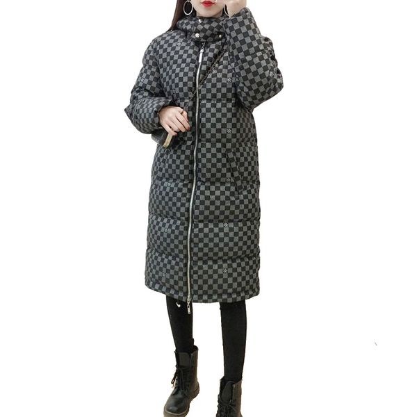 women's down parkas chessboard long cotton jacket women's hooded bread winter thickening new loose white duck jacket outdoor warmt, Black
women's down parkas chessboard long cotton jacket women's hooded bread winter thickening new loose white duck jacket outdoor warmt, Black