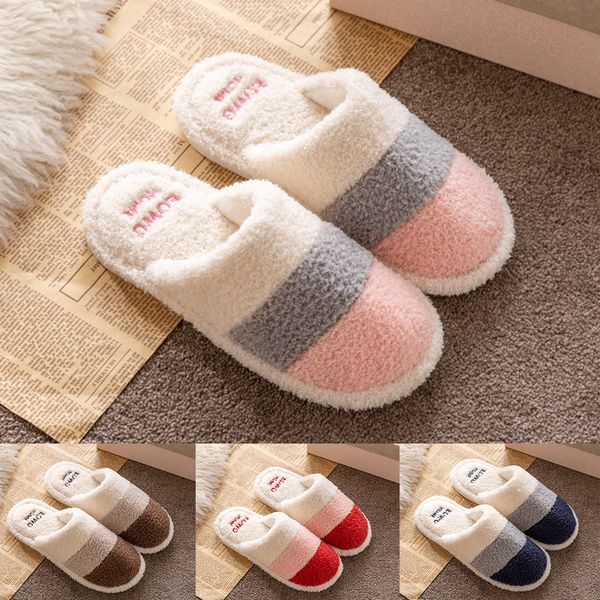 women's mens couples mixed colors warm non-slip floor home slippers indoor shoes, Black
women's mens couples mixed colors warm non-slip floor home slippers indoor shoes, Black