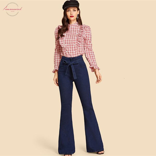 tie navy stretchy fall flare jeans modern woman trousers vintage women clothes waist high waist pants belted jeans, Blue
tie navy stretchy fall flare jeans modern woman trousers vintage women clothes waist high waist pants belted jeans, Blue