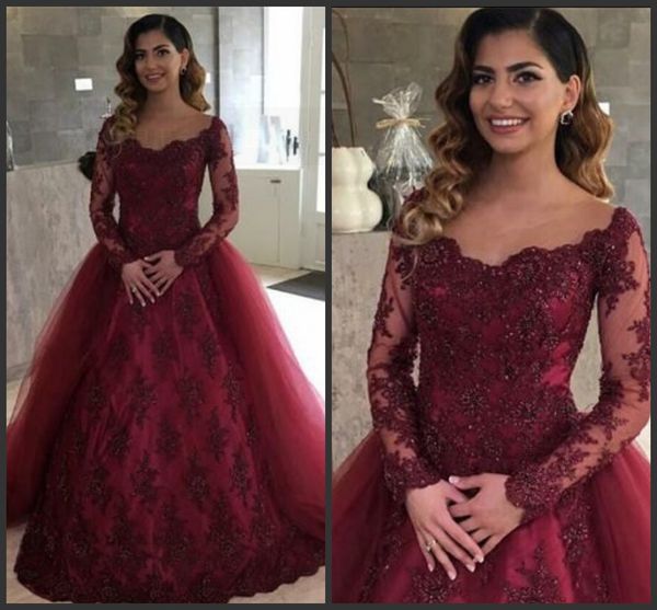 2019 robe de soiree burgundy lace appliques ball gown prom dresses long sleeve princess puffy beaded african stylish prom gowns selling, Black
2019 robe de soiree burgundy lace appliques ball gown prom dresses long sleeve princess puffy beaded african stylish prom gowns selling, Black