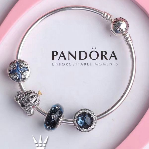 2019 новый роскошный дизайнер ювелирных изделий женские браслеты pandora прелести Blue C