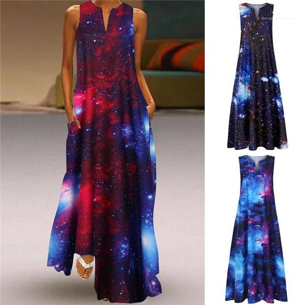 sleeveless crew neck fashion style dresses famale summer apparel 3d starry sky print dress women, Black;gray
sleeveless crew neck fashion style dresses famale summer apparel 3d starry sky print dress women, Black;gray