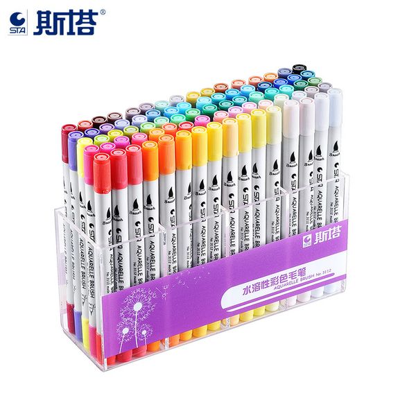 sta 12/24/36/48/80 colors aquarelle coloring brush pen 0.4mm fineliner micron needle tip soluble watercolor ink art marker pen
sta 12/24/36/48/80 colors aquarelle coloring brush pen 0.4mm fineliner micron needle tip soluble watercolor ink art marker pen