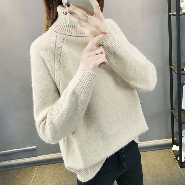 high neck sweater female 2019 autumn and winter new raglan sleeve loose hood korean thick solid color, White;black
high neck sweater female 2019 autumn and winter new raglan sleeve loose hood korean thick solid color, White;black