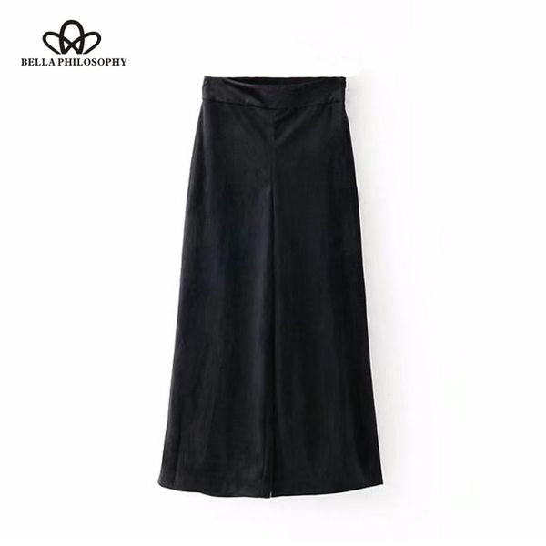 bella philosophy 2018 women loose wide leg pants velvet solid black calf length pants vintage fashion empire wide leg, Black;white
bella philosophy 2018 women loose wide leg pants velvet solid black calf length pants vintage fashion empire wide leg, Black;white
