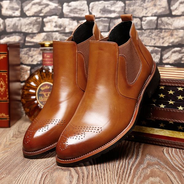 2019 new men boots spring / winter leather boots men british style pointed toe men's fashion leather shoes, Black
2019 new men boots spring / winter leather boots men british style pointed toe men's fashion leather shoes, Black