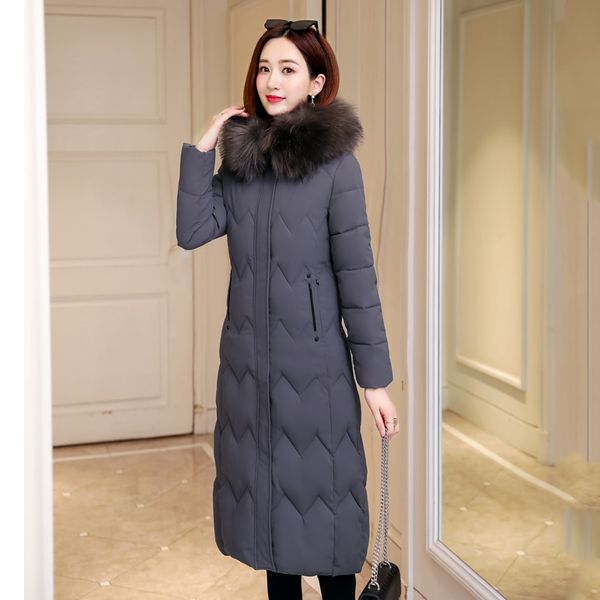 women's down & parkas 2021 winter cotton jacket women long coat thickening female warm clothes fur collar t96, Black
women's down & parkas 2021 winter cotton jacket women long coat thickening female warm clothes fur collar t96, Black