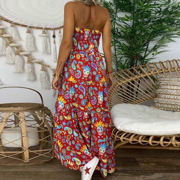 women dresses bohemian dresses print summer dress sleeveless ruffled long maxi dress strapless drawstring ladies vestidos #sw, Black;gray
women dresses bohemian dresses print summer dress sleeveless ruffled long maxi dress strapless drawstring ladies vestidos #sw, Black;gray