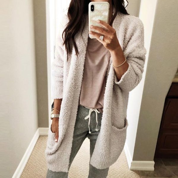 newly women autumn cardigans long sleeves pockets downy loose casual female coats ir-ing, Black
newly women autumn cardigans long sleeves pockets downy loose casual female coats ir-ing, Black