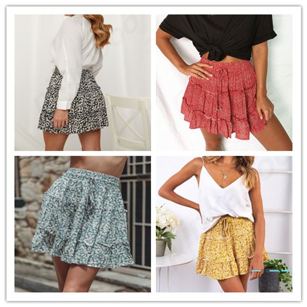 women short dress summer flora dot printed skirts high waist dresses lotus leaf edge elastic waist beach a-line dress party clothes ly330, Black
women short dress summer flora dot printed skirts high waist dresses lotus leaf edge elastic waist beach a-line dress party clothes ly330, Black