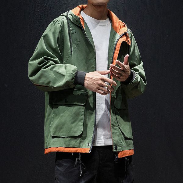 japanese style green solid fashion windbreaker autumn zipper oversize men fashion black loose casual streetwear soft hooded, Black;brown
japanese style green solid fashion windbreaker autumn zipper oversize men fashion black loose casual streetwear soft hooded, Black;brown