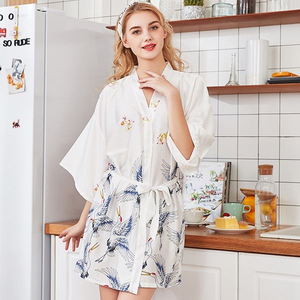 women ladies pajamas lingerie robe bathrobe bride dressing gown simulation silk nightgown lingerie print flower kimono sleepwear, Black;red
women ladies pajamas lingerie robe bathrobe bride dressing gown simulation silk nightgown lingerie print flower kimono sleepwear, Black;red