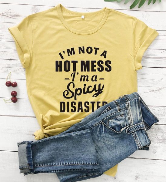 i am not a mess i am a spicy disastert shirt slogan women fashion pure cotton casual funny girl hipster quote tees art, White
i am not a mess i am a spicy disastert shirt slogan women fashion pure cotton casual funny girl hipster quote tees art, White