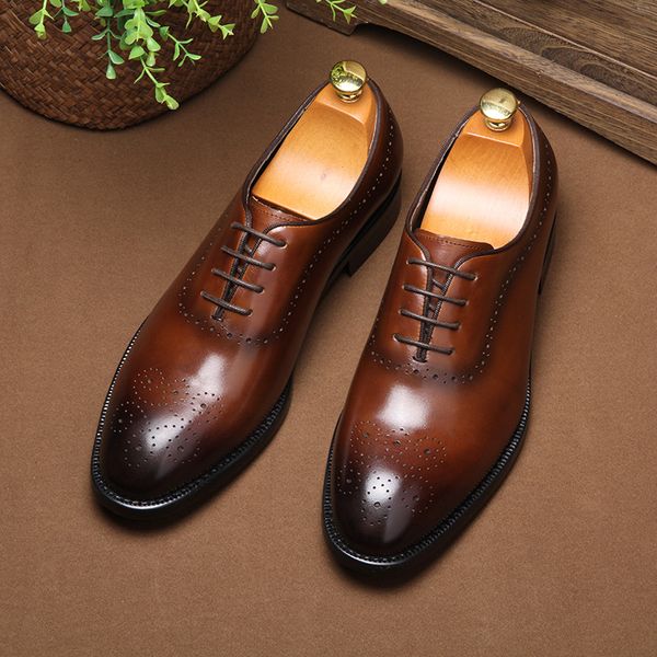dress shoes brown 2021 genuine leather mens classic design business office male fashion brogue men wedding, Black
dress shoes brown 2021 genuine leather mens classic design business office male fashion brogue men wedding, Black
